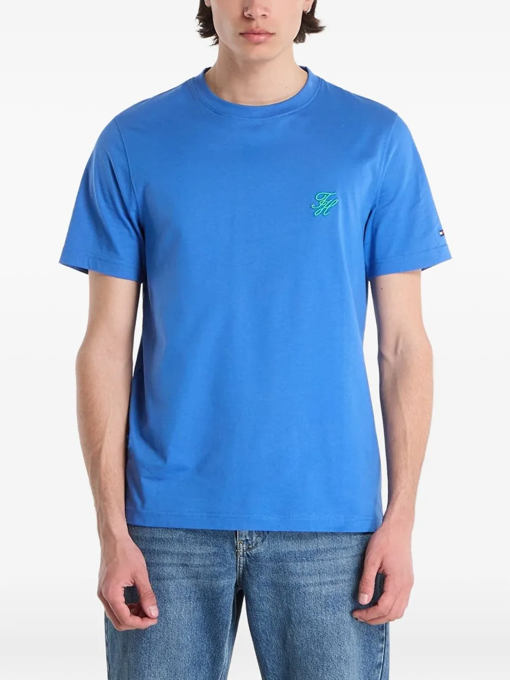 Script Monogram Swimshop Logo-Embroidered Cotton T-Shirt by Tommy Hilfiger