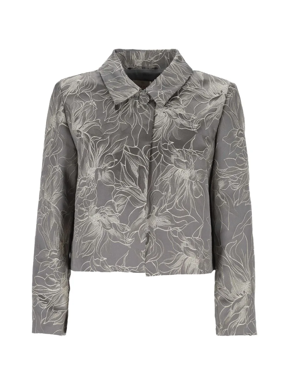 Floral-Jacquard Cropped Jacket by Marella
