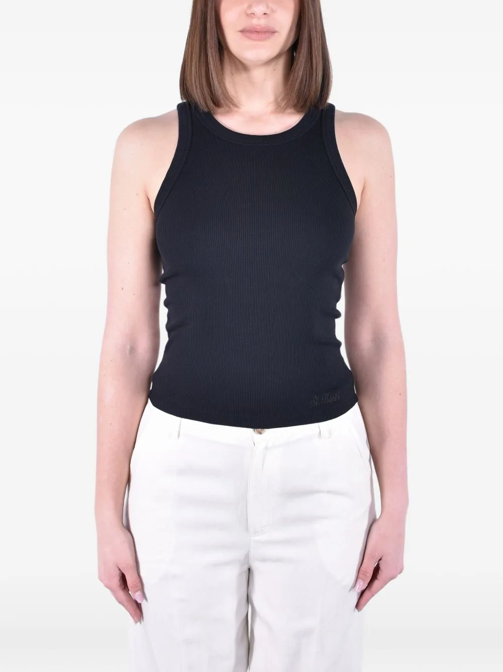 Ribbed Ada Tank Top with Embroidery by MC2 Saint Barth