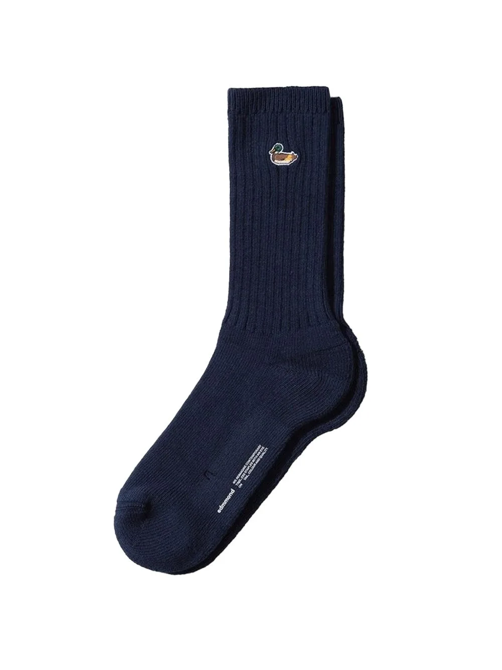 Duck-Embroidered Ribbed Socks by Edmmond Studios