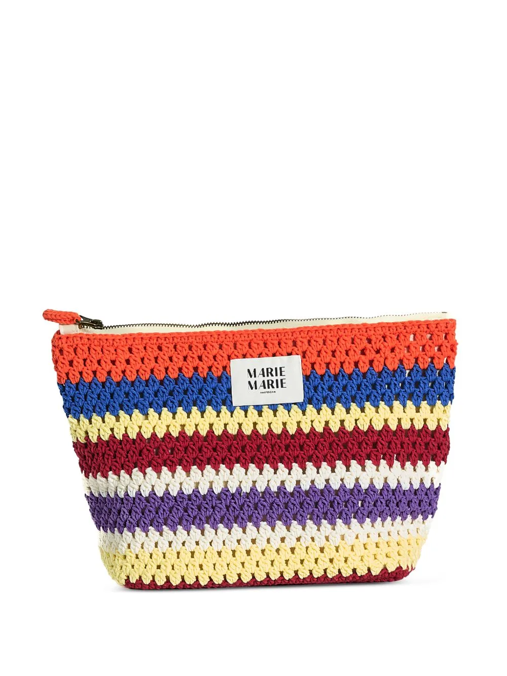 Large Mayo Crochet Striped Pouch by MARIE MARIE AMSTERDAM