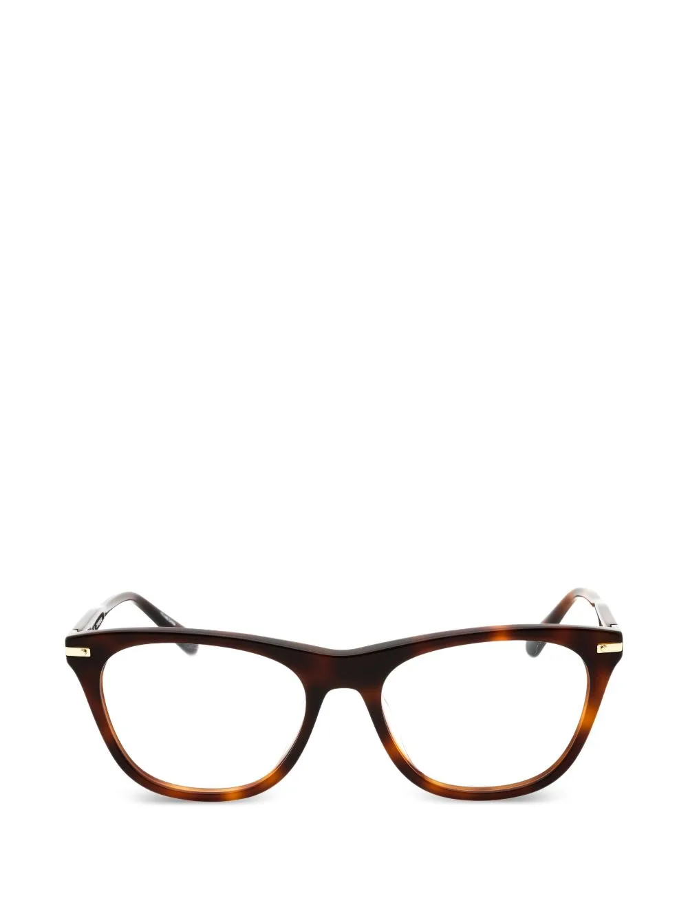 Tortoiseshell-Effect Rectangle-Frame Glasses by Calvin Klein