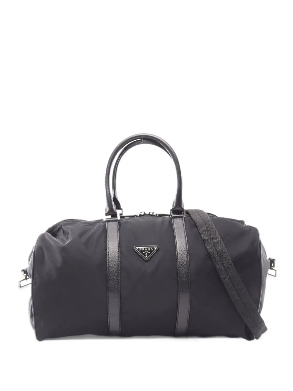 2000s Triangle Logo Saffiano Leather Travel Bag by Prada Pre-Owned