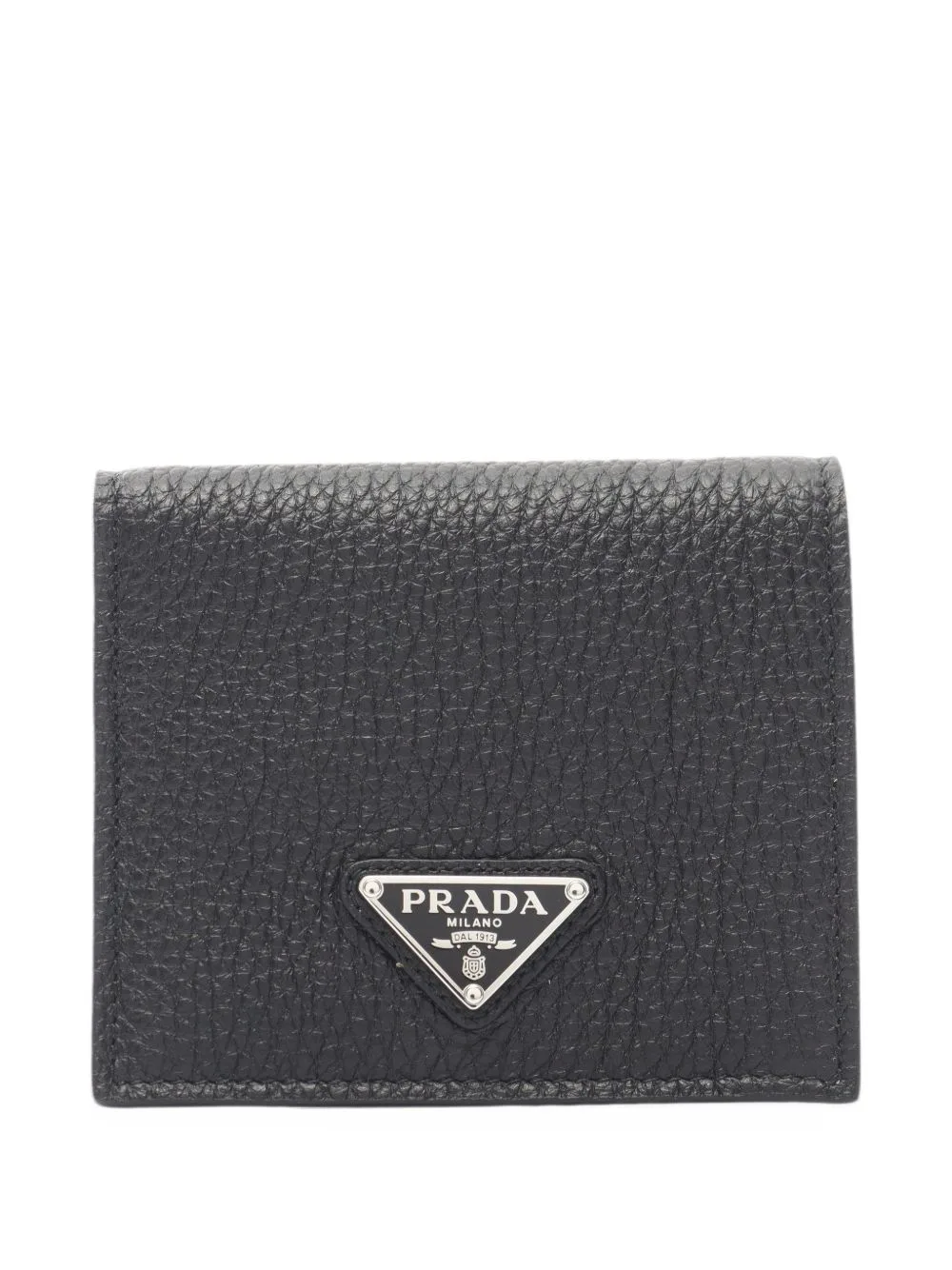 2020s Vitello Daino Enamel Triangle Logo Wallet by Prada Pre-Owned