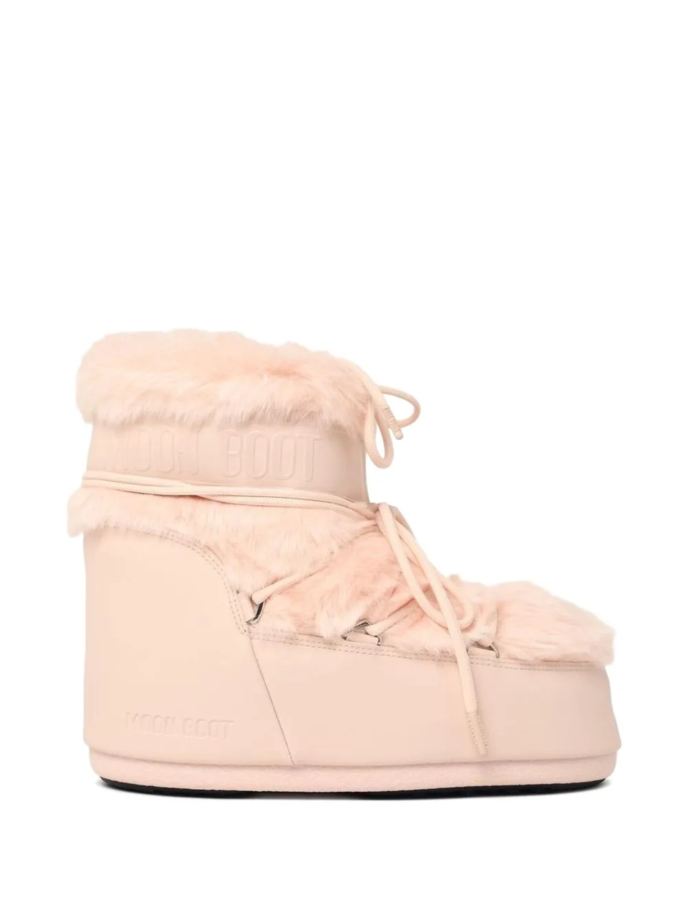 Icon Low Pink Faux-Fur Boots by Moon Boot