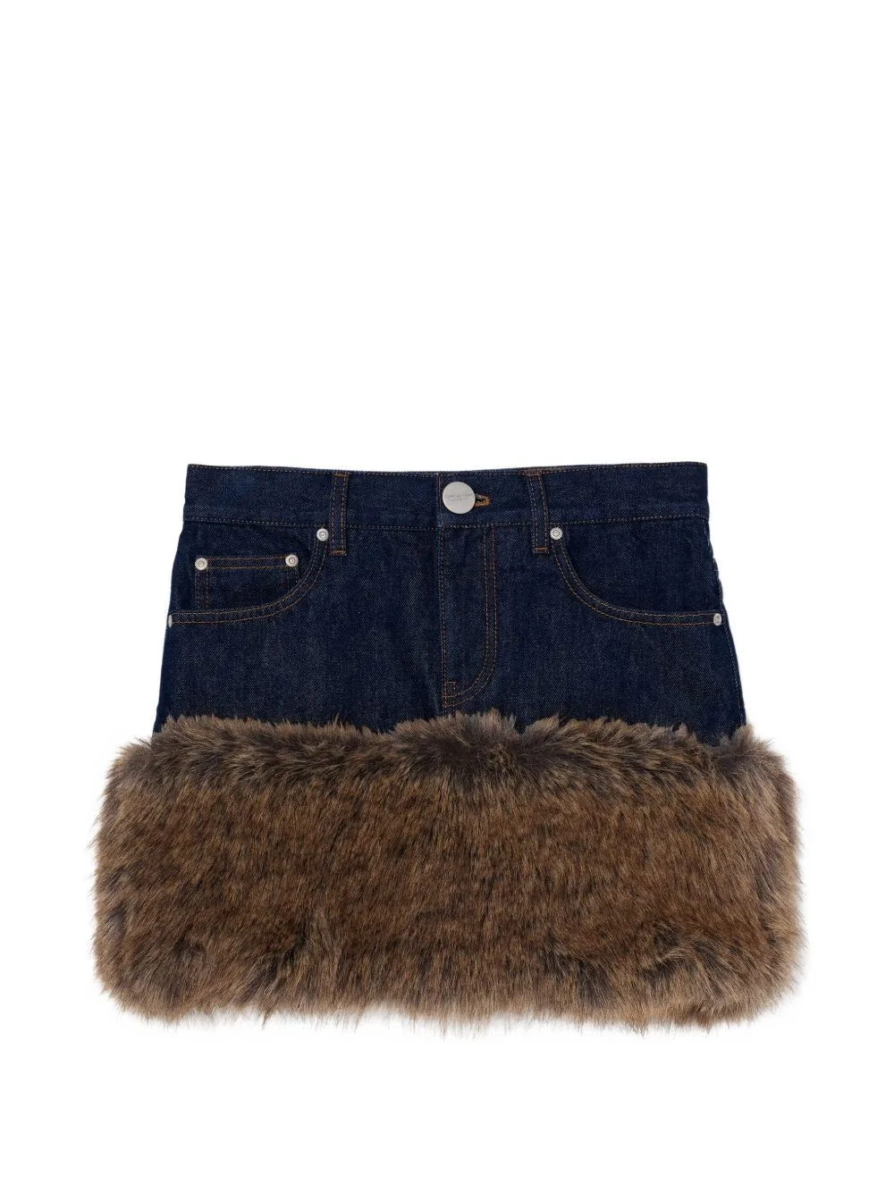 Faux-Fur Denim Mini Skirt by Marc Jacobs