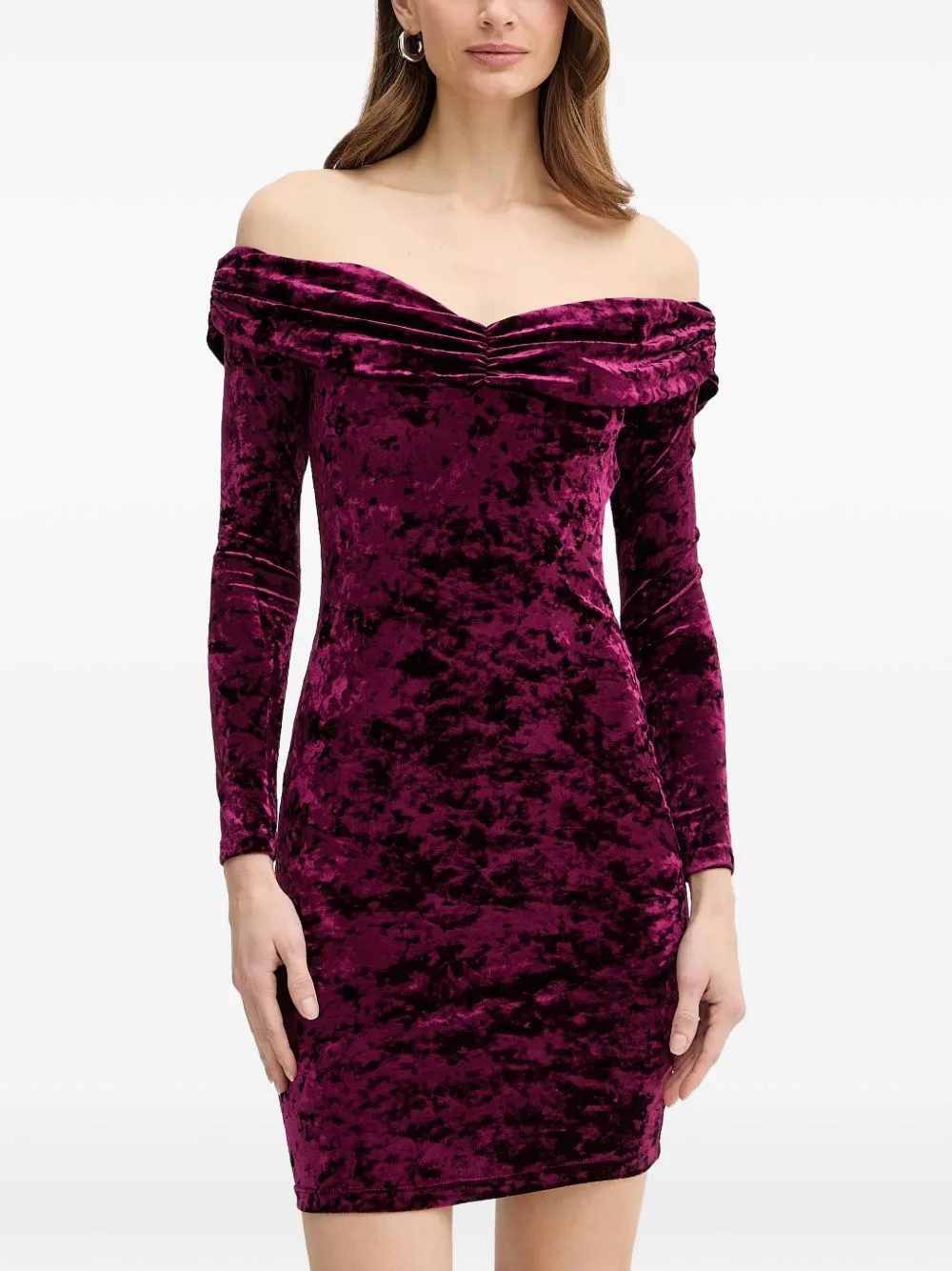 Off-Shoulder Velvet Dress by GUESS USA