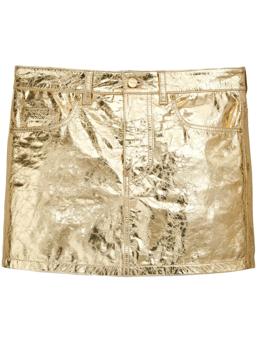Mid-Rise Metallic Miniskirt by Marc Jacobs
