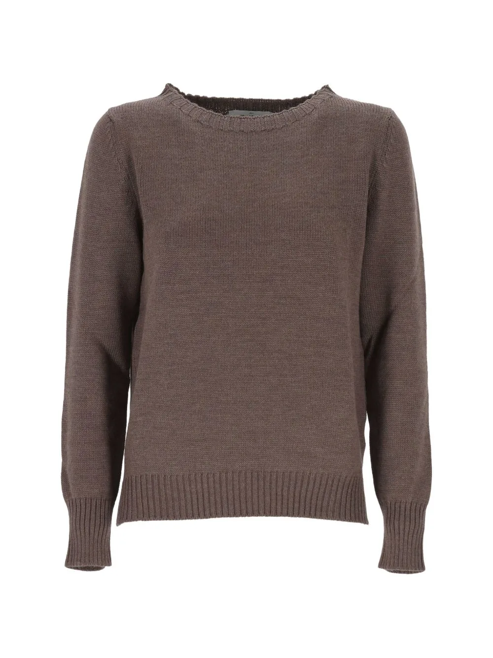 Ribbed-Trim Crew-Neck Sweater by Gran Sasso