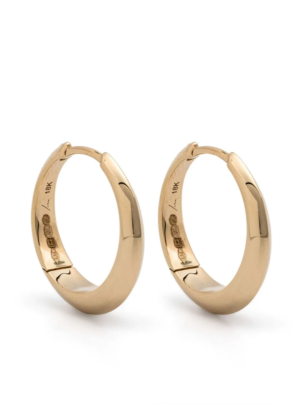 18kt Yellow Gold Large Crescent Hoop Earrings by Lizzie Mandler Fine Jewelry