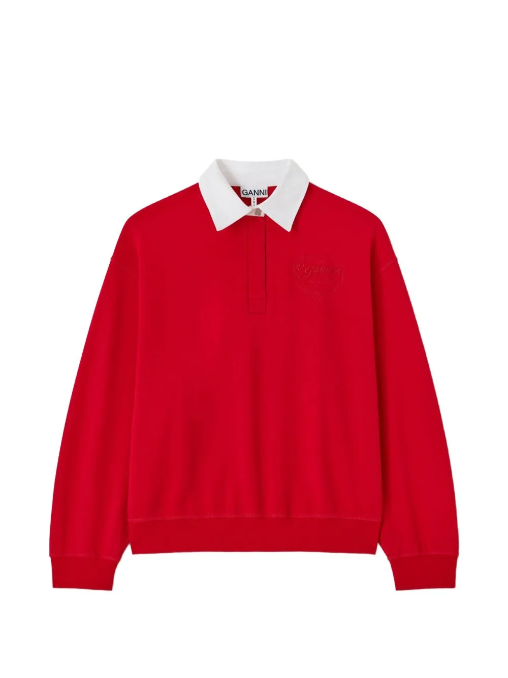 Polo Shirt with Heart Embroidery by GANNI