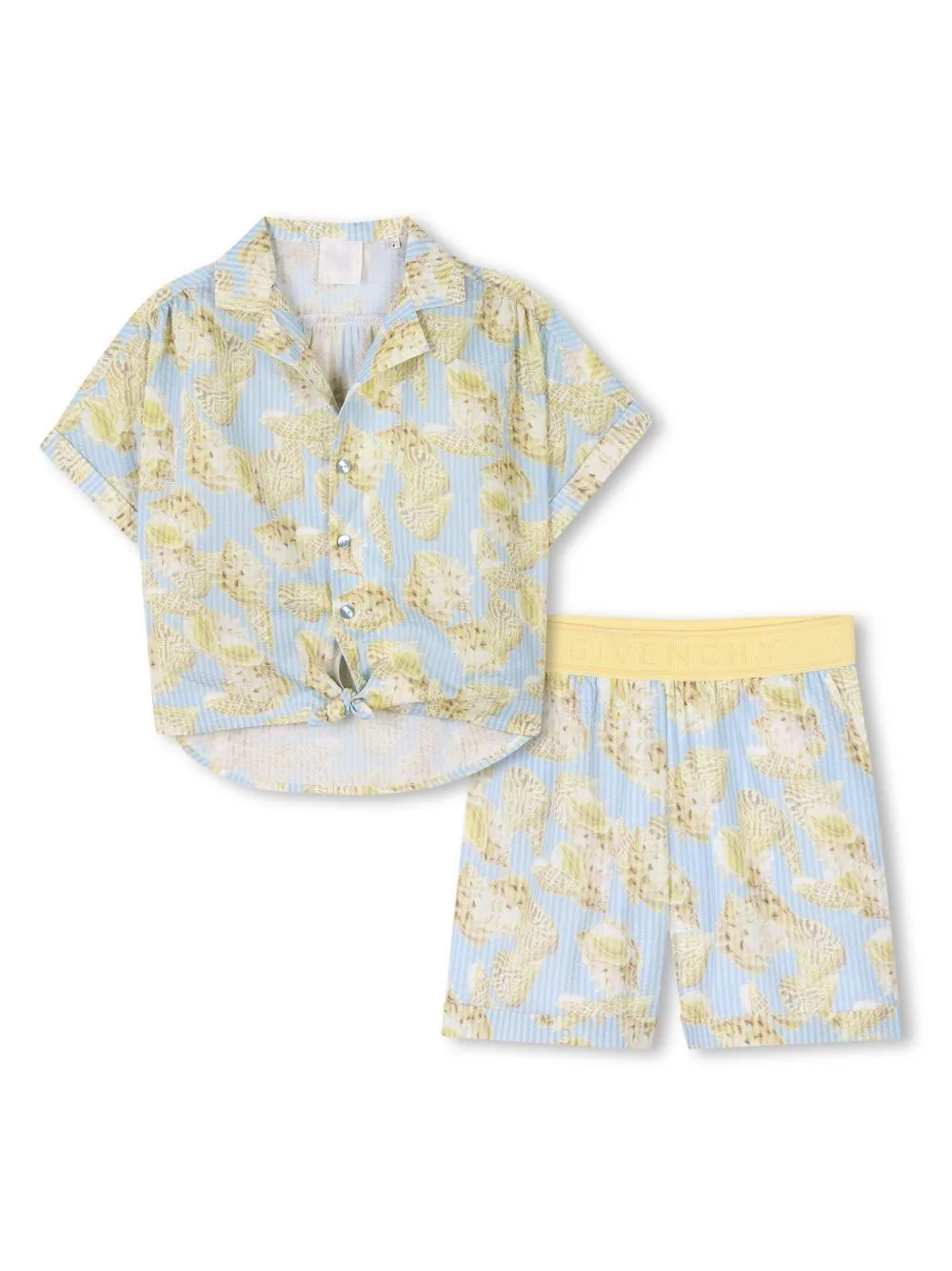 Shell-Print Shirt and Shorts Set by Givenchy Kids