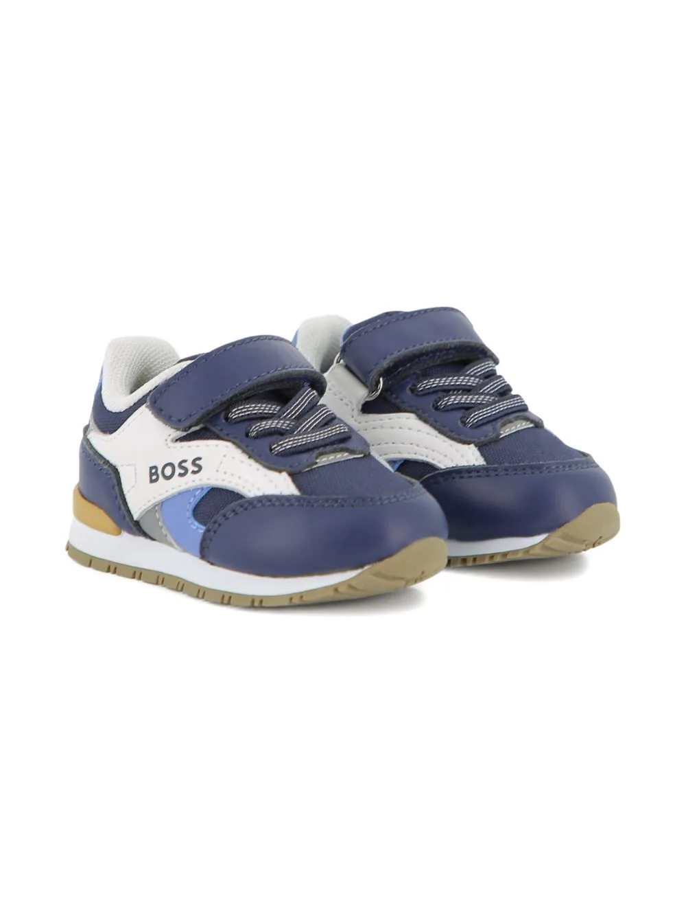 Sneakers in Leather and Canvas by BOSS Kidswear