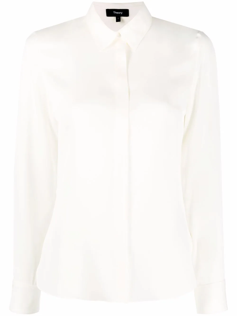 Long-Sleeve Silk Shirt by Theory