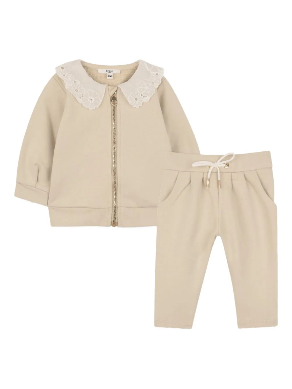 Floral-Collar Tracksuit Set by Chloé Kids