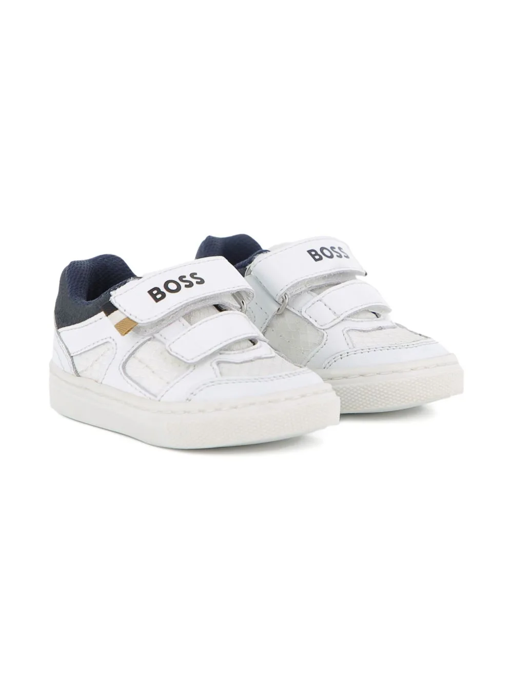 Sneakers in Leather and Canvas by BOSS Kidswear