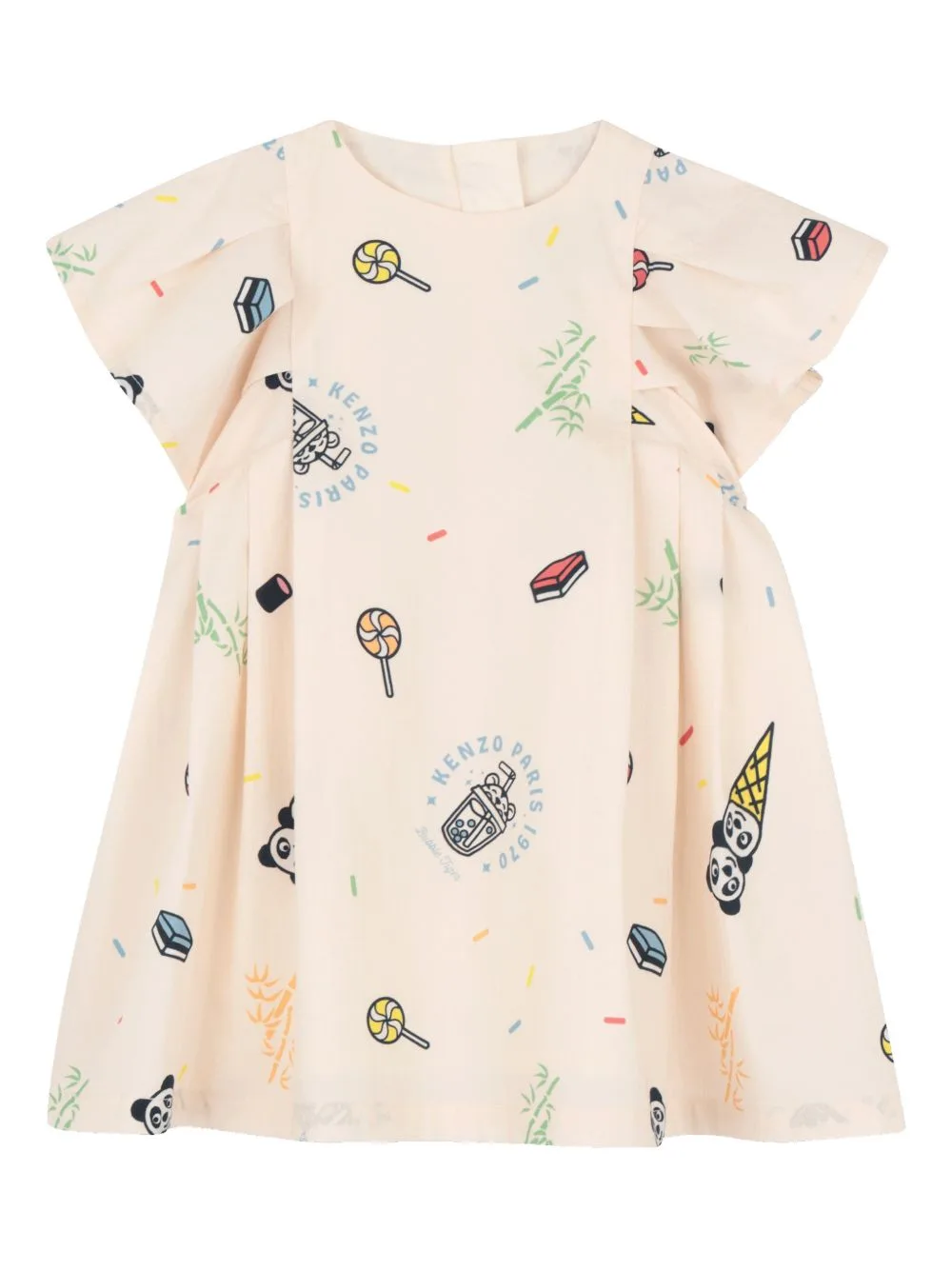 Graphic-Print Pleated Dress by Kenzo Kids