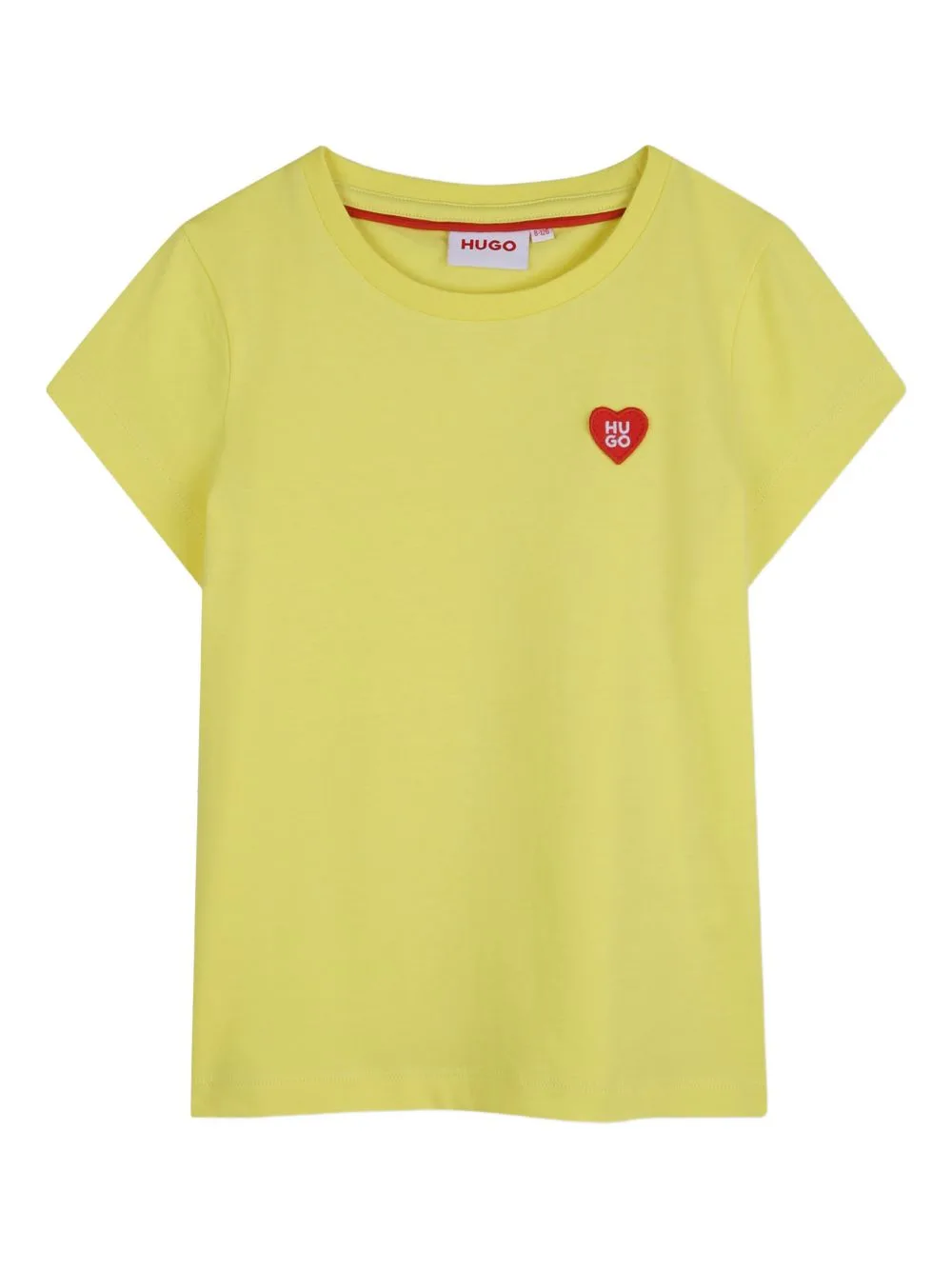 Cotton T-Shirt with Heart-Shaped Embroidered Logo by HUGO KIDS