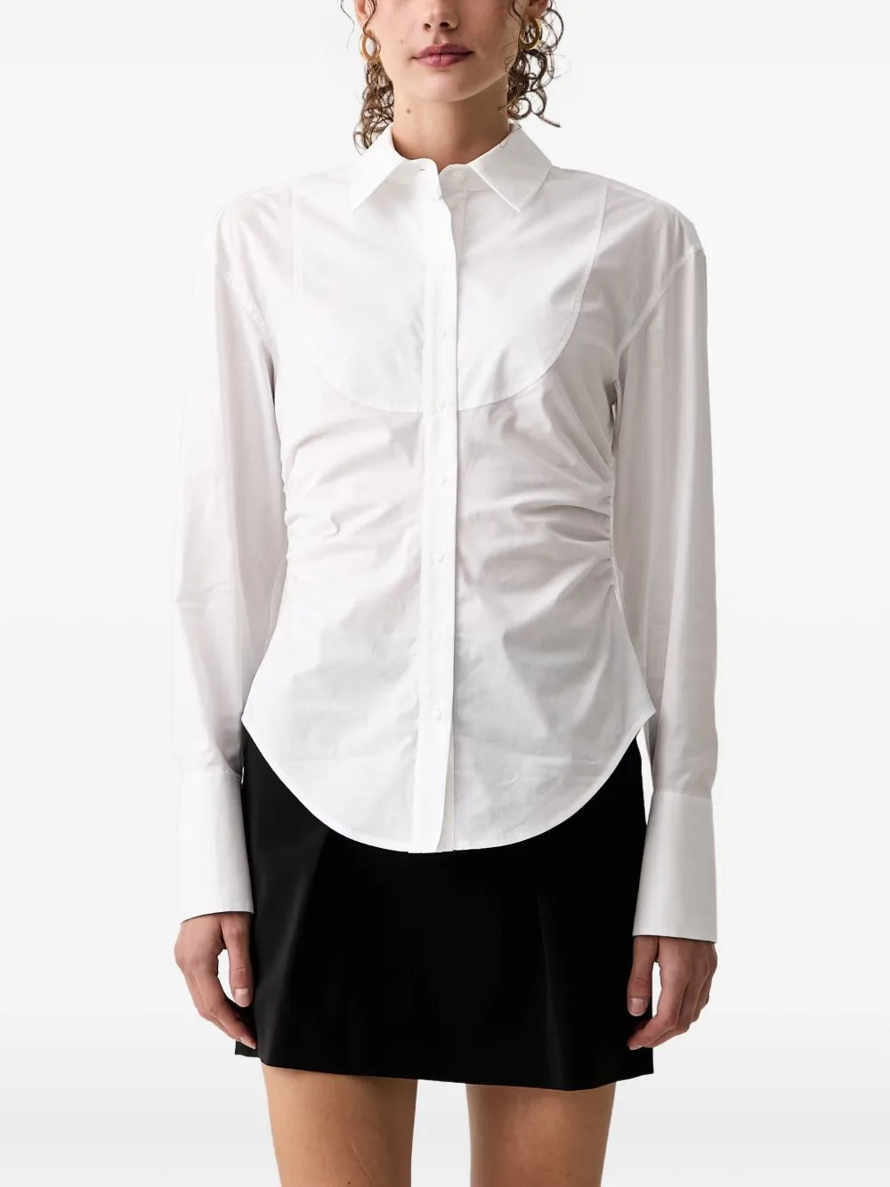 Ruched Long-Sleeve Shirt by Patrizia Pepe