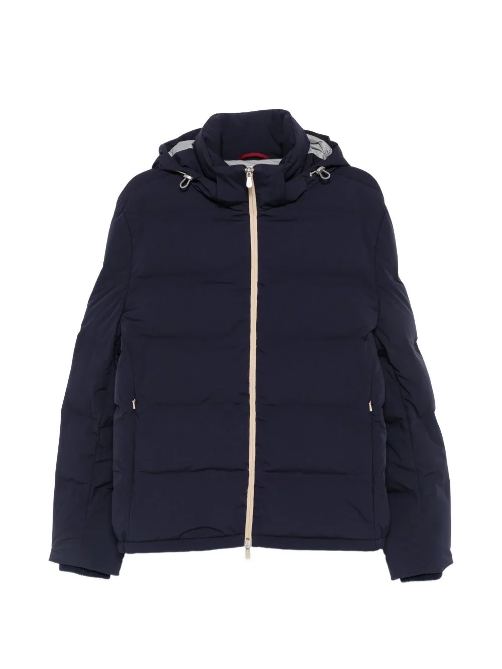 Stretch Bonded Nylon Down Jacket with Detachable Hood by Brunello Cucinelli