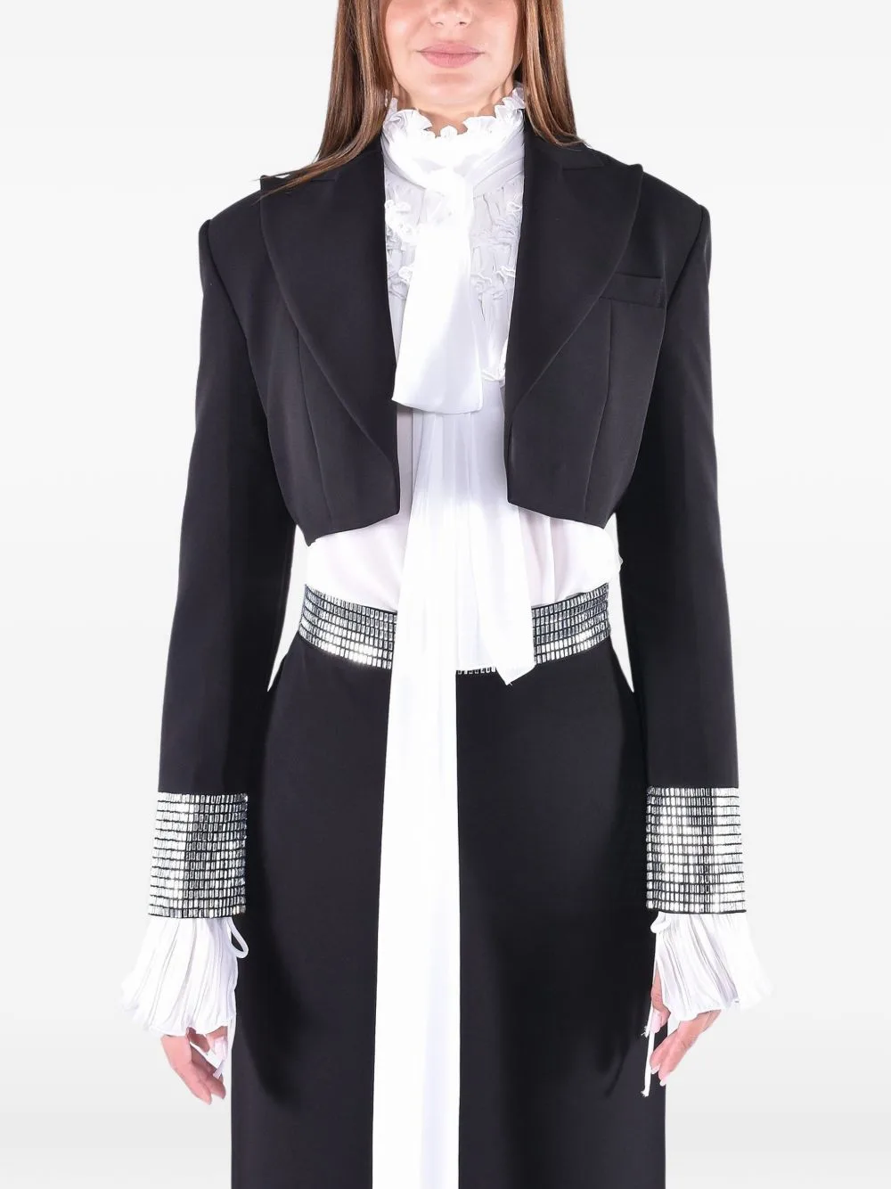 Karat Crystal-Embellished Cropped Blazer by SILENCE LIMITED