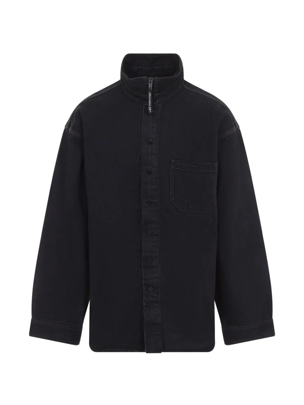 Zip-Up Cotton Overshirt