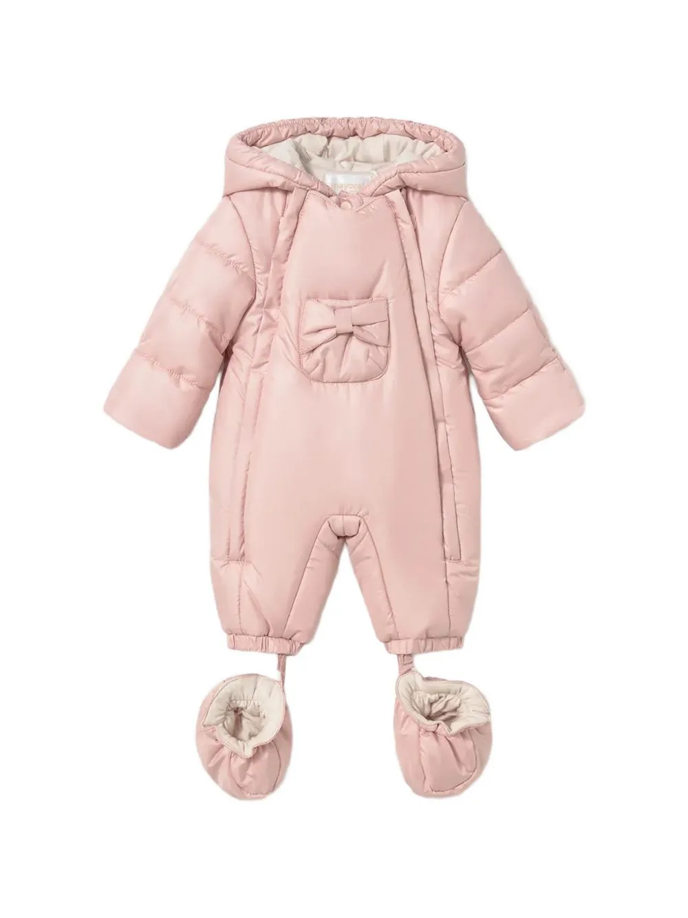 Bow-Detail Hooded Snowsuit by Mayoral