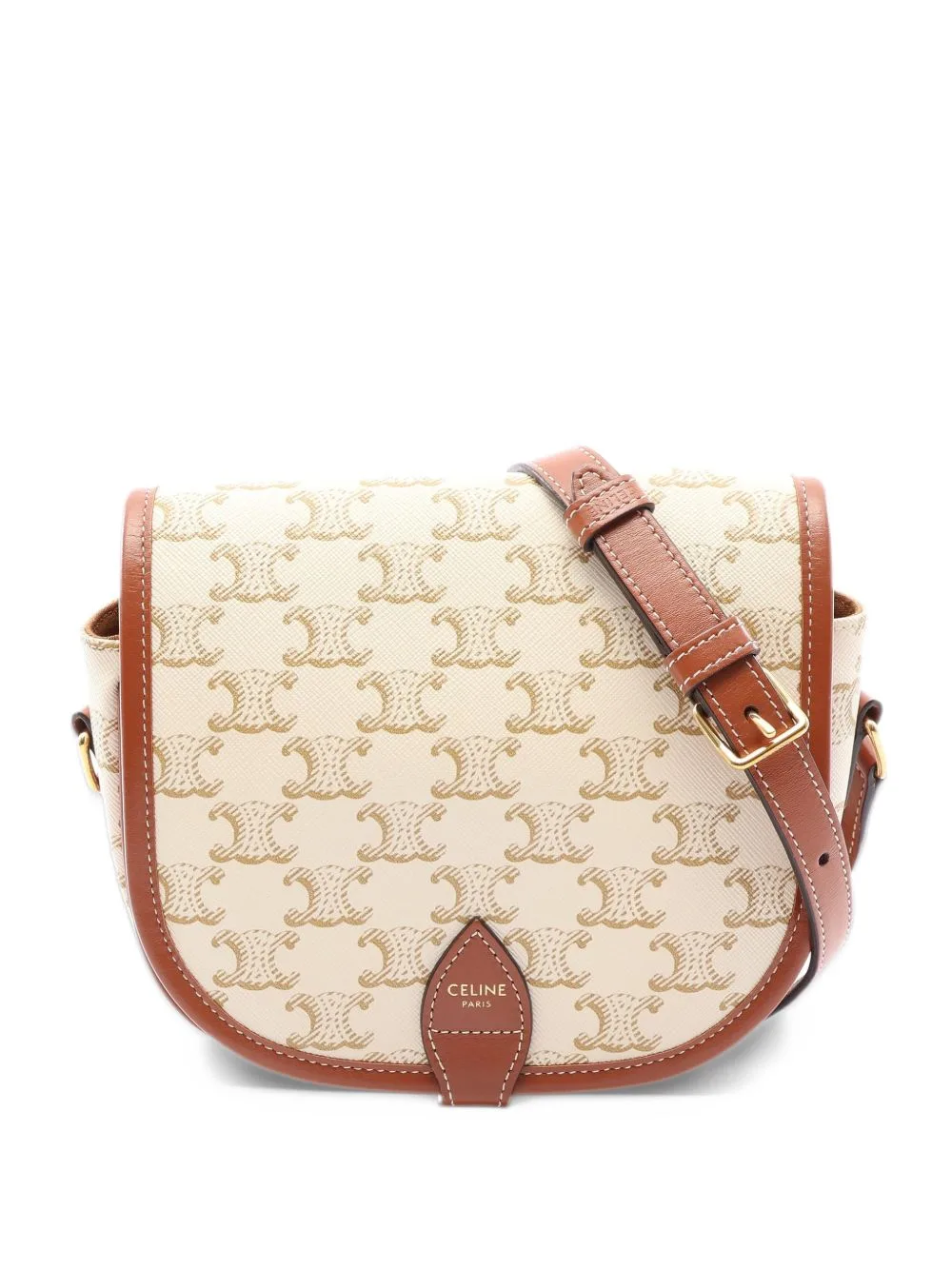2010s Medium Folco Triomphe Shoulder Bag by Celine Pre-Owned