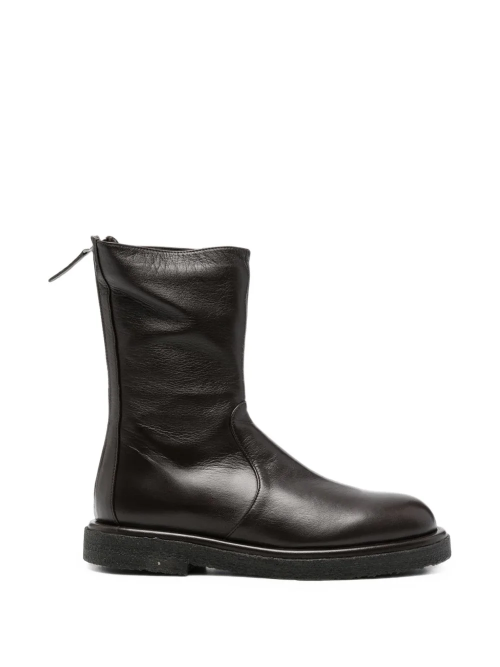 Rear-Zip Leather Ankle Boots by Pomme D'Or