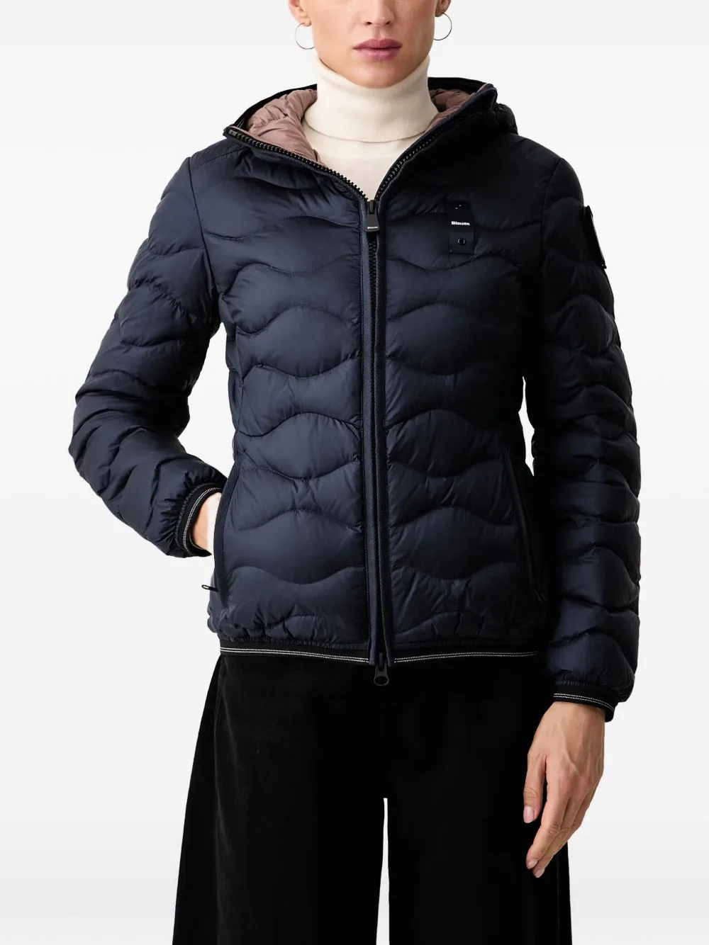 Wave-Quilted Hooded Padded Jacket by Blauer