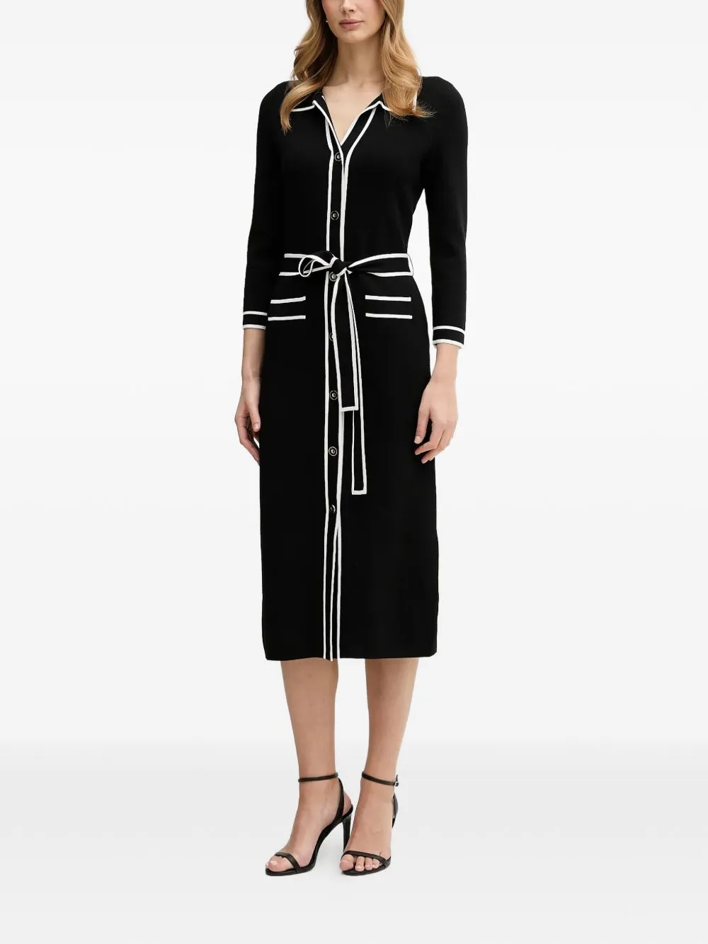 Buttoned Belted Midi Dress by Joseph Ribkoff
