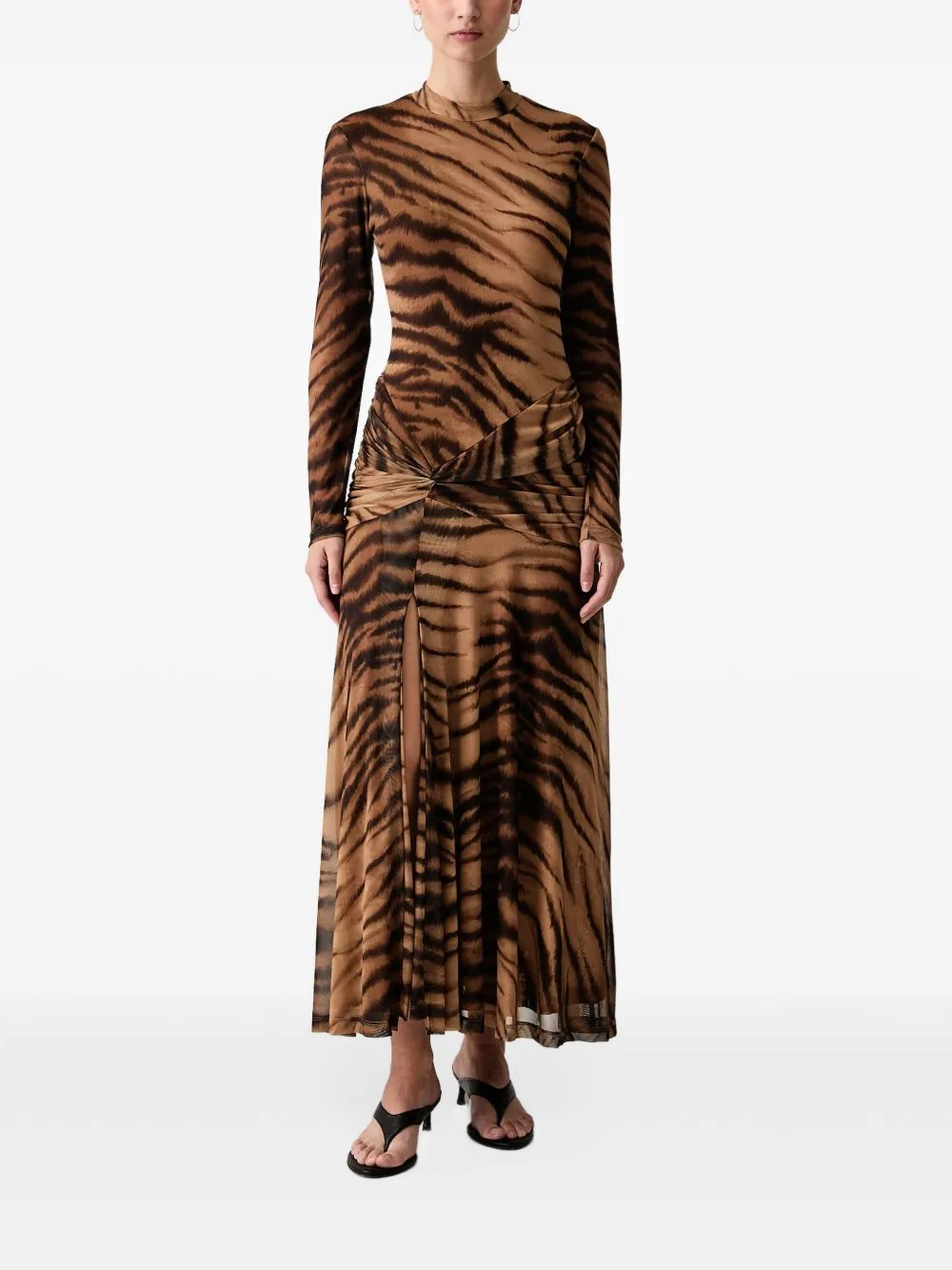 Lea Animal-Print Ruched Maxi Dress by Bardot