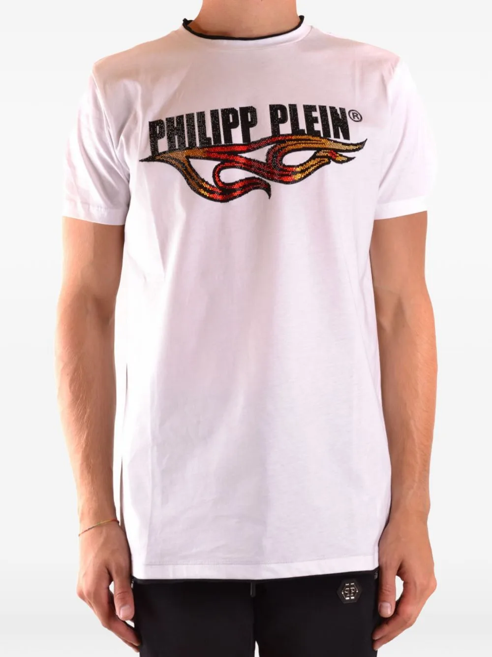 Crystal-Embellished Logo-Print T-Shirt by Philipp Plein