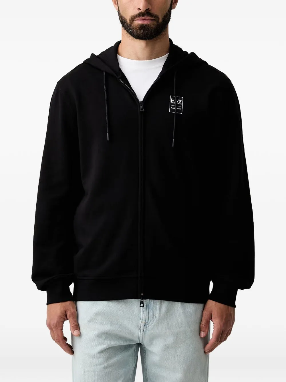 Logo-Patch Zip-Up Hoodie by Ea7 Emporio Armani