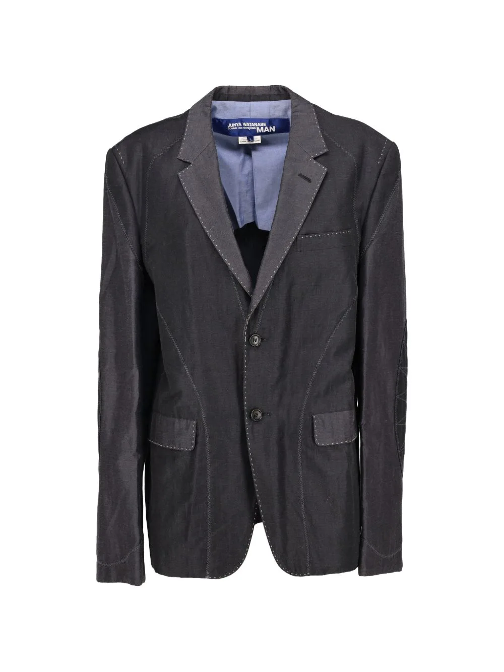 Contrast-Lapel Topstitched Jacket by Junya Watanabe MAN