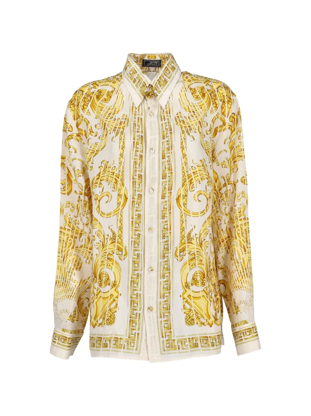 Barocco-Print Silk Shirt by Versace Pre-Owned