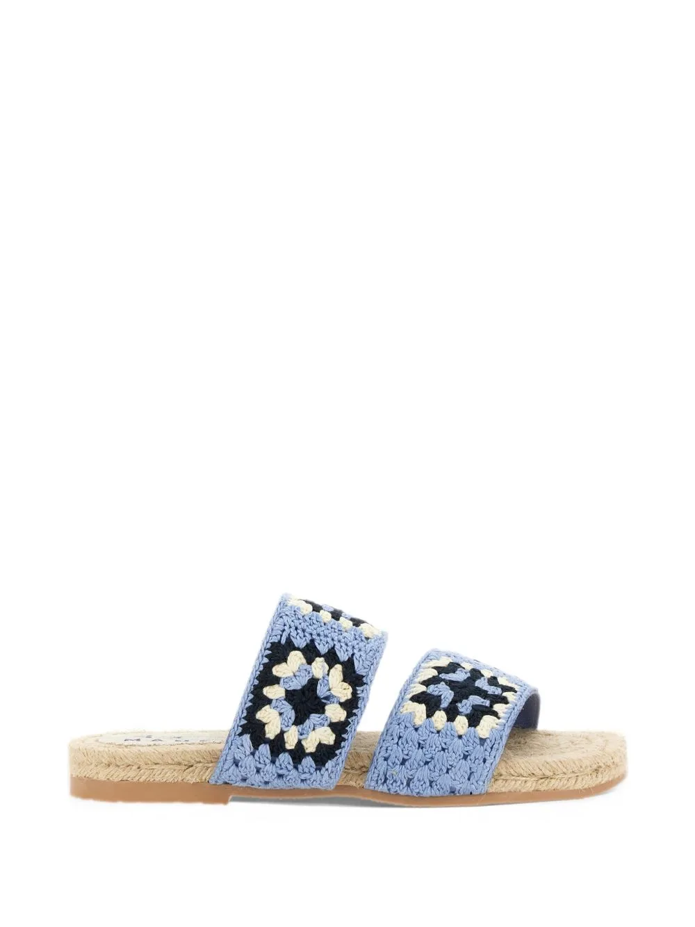 Crochet-Knit Two-Strap Sandals by Manebi