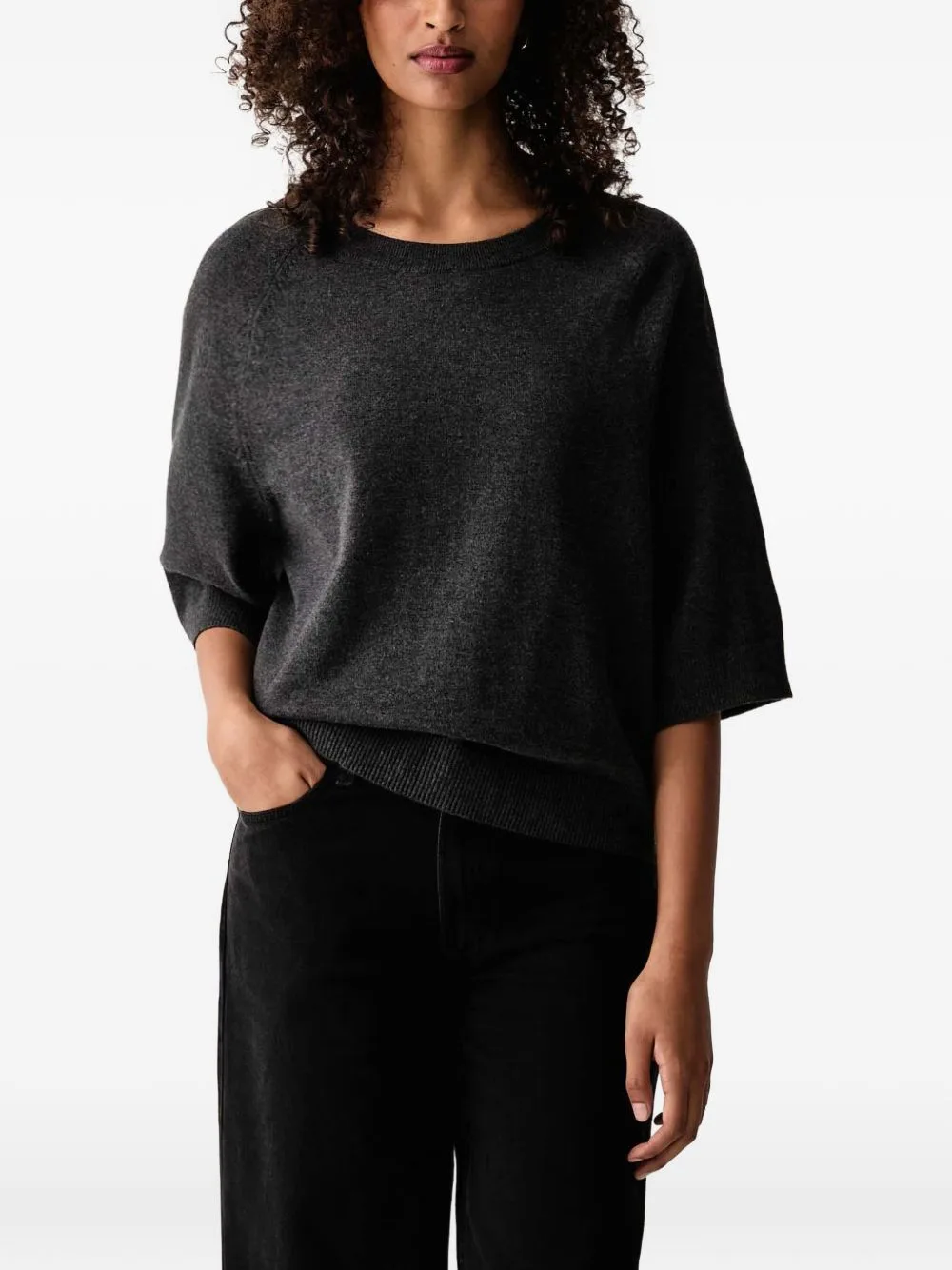 Short-Sleeve Round-Neck Knitted T-Shirt by Marc O'Polo