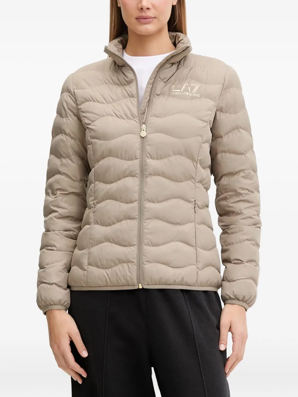 Windbreaker Jacket with Wavy Striped Quilting by Ea7 Emporio Armani