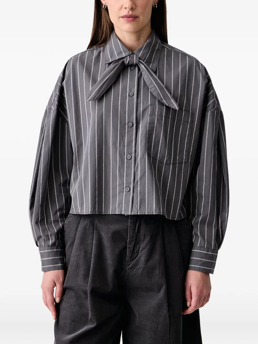 Striped Tie-Neck Shirt by Marc O'Polo