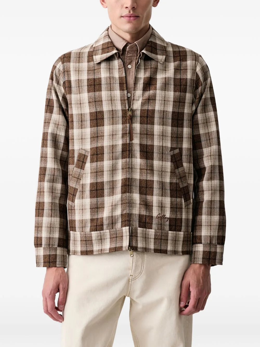 Check-Pattern Shirt Jacket by Mos Mosh