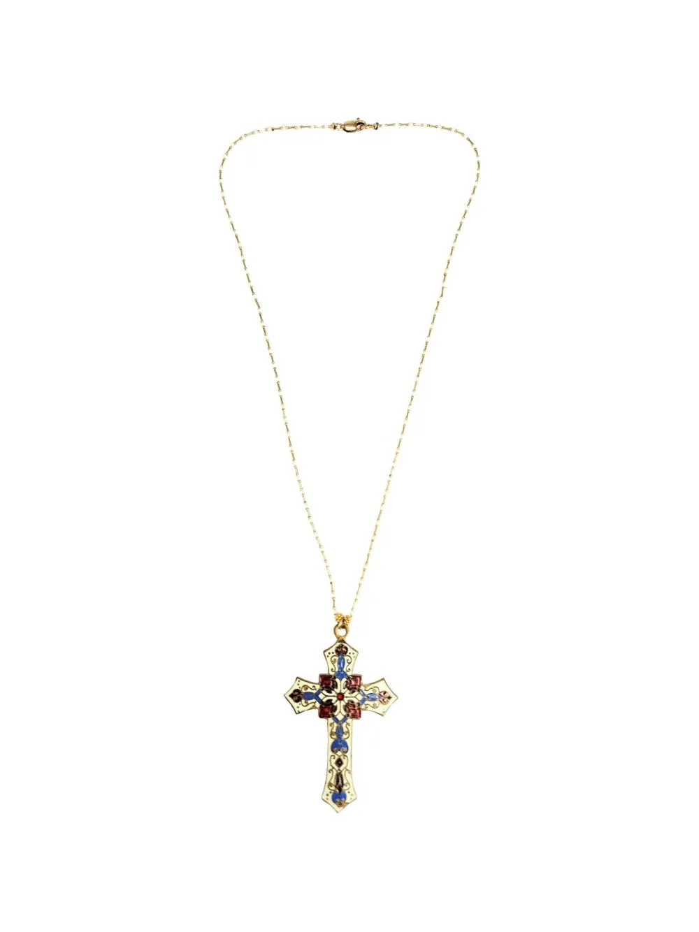 Enamel Cross Pendant Necklace by Madison