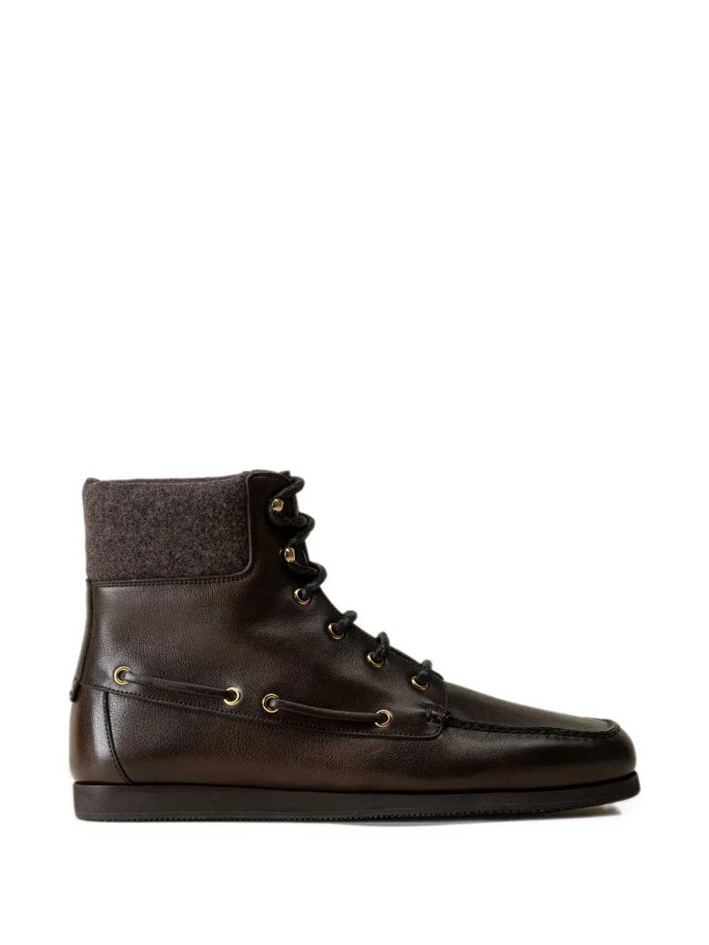 Grain Leather Wool-Panel Ankle Boots by Car Shoe