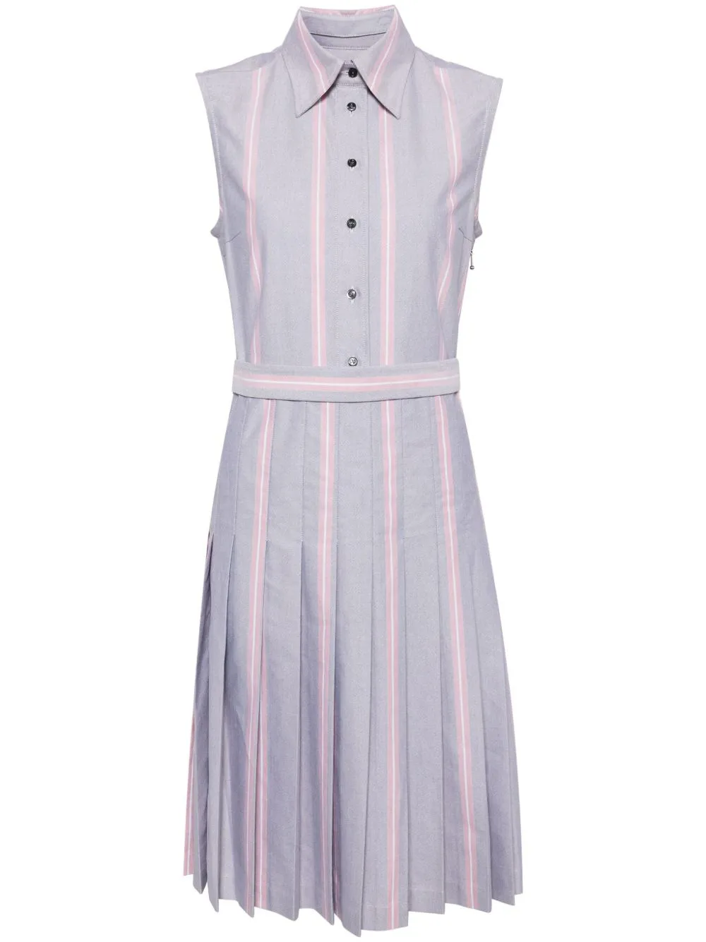 Striped Belted Dress by Thom Browne
