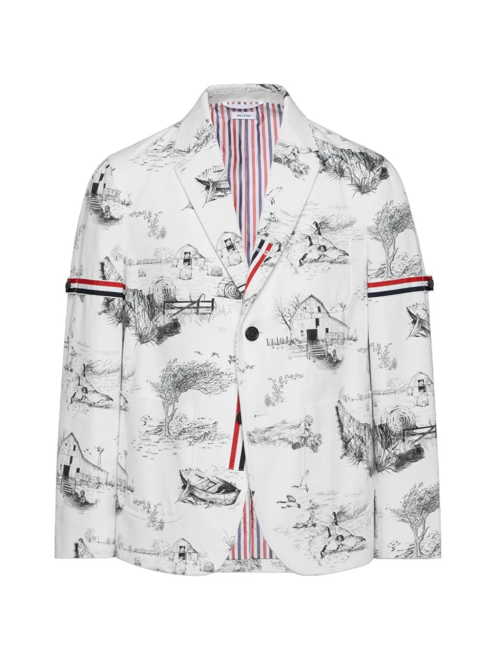 Scenic Toile Cotton Canvas Unconstructed Sportcoat by Thom Browne