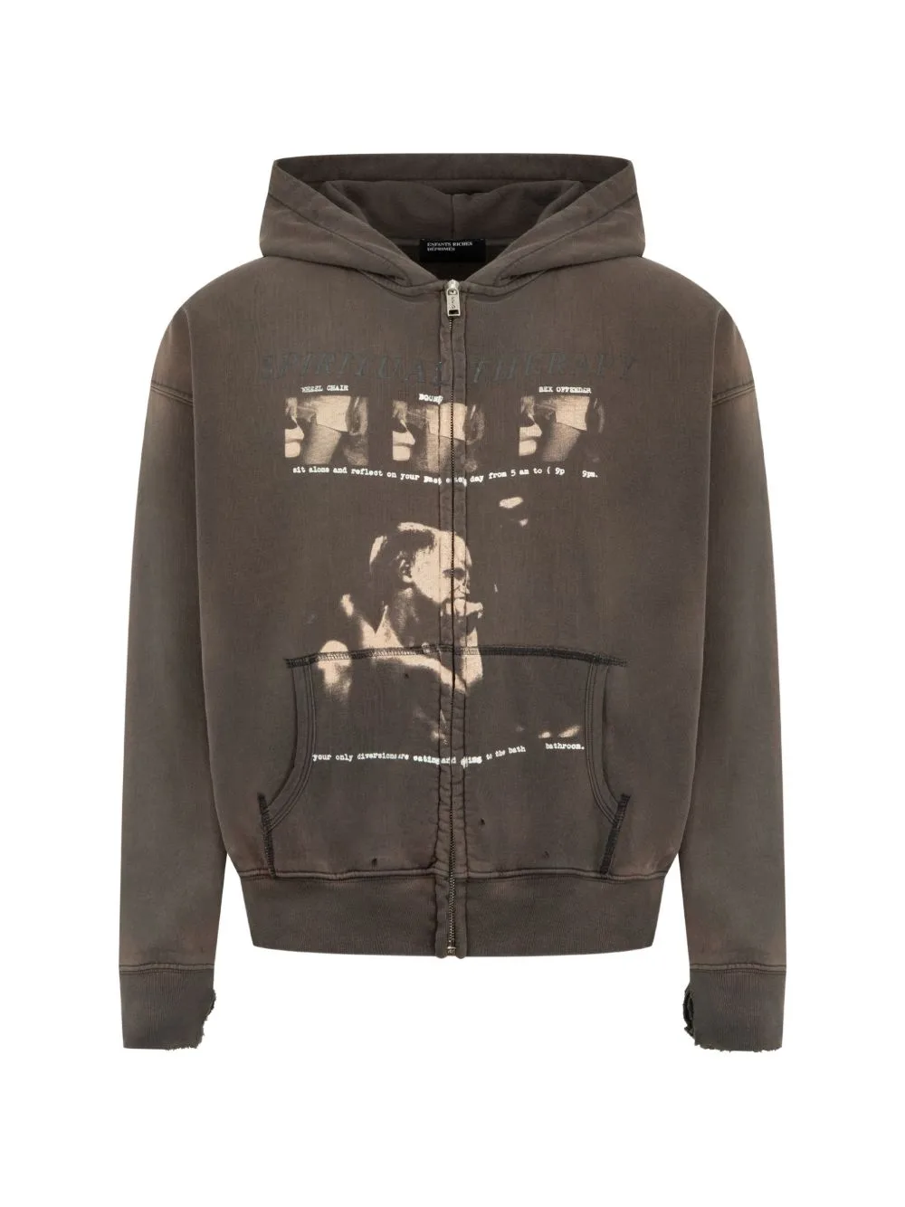 Spiritual Therapy Graphic-Print Zip-Up Hoodie by Enfants Riches Déprimés