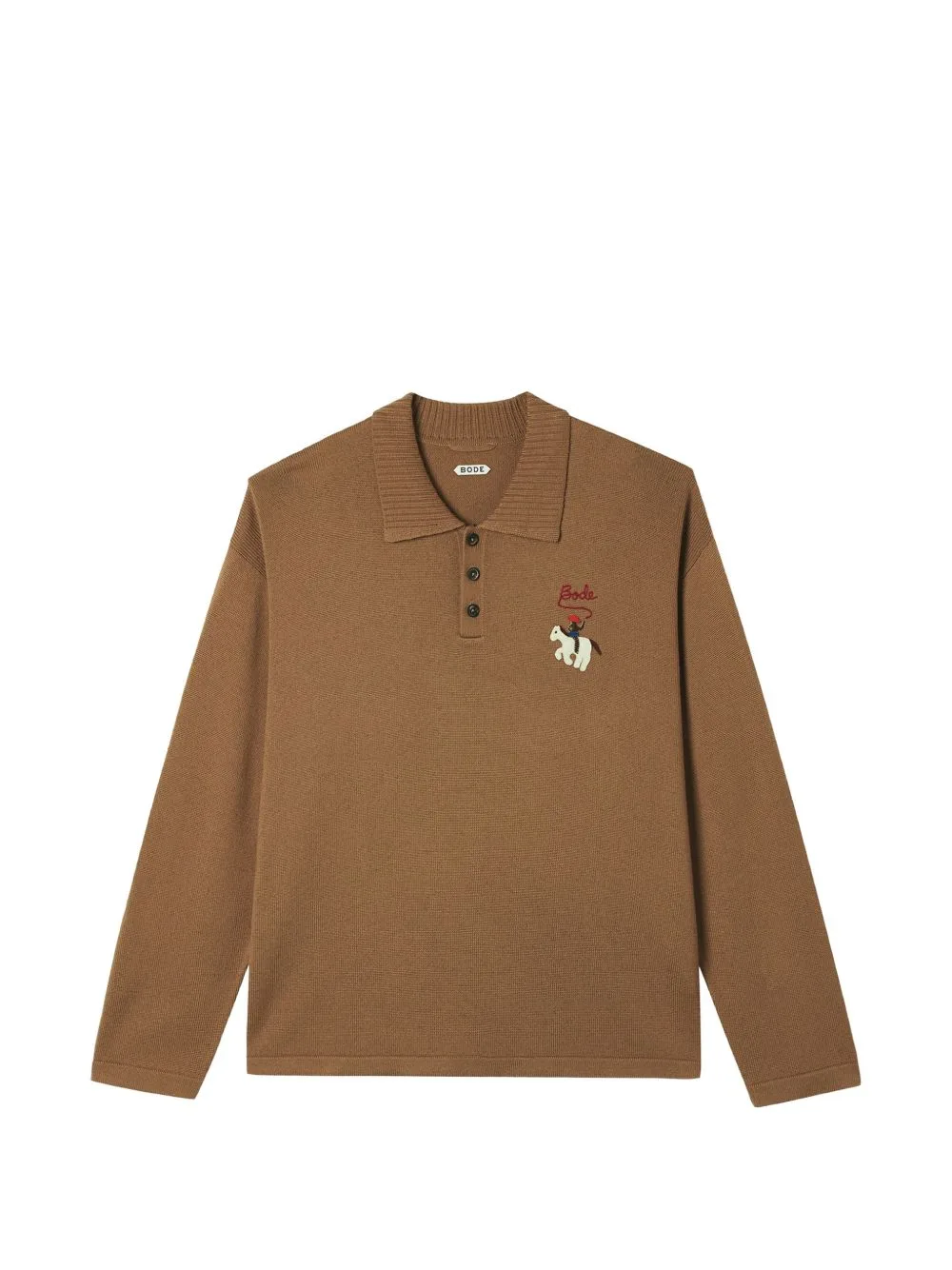 Embroidered Polo Sweater by BODE