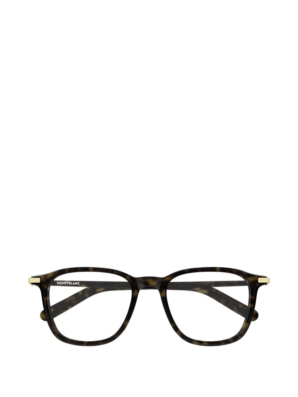 Tortoiseshell-Effect Square-Frame Glasses by MONT BLANC EYEWEAR