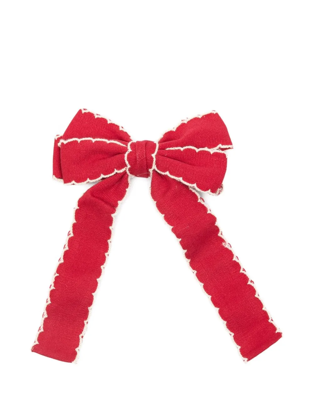 Scalloped-Trim Bow Hair Clip by Stine Goya