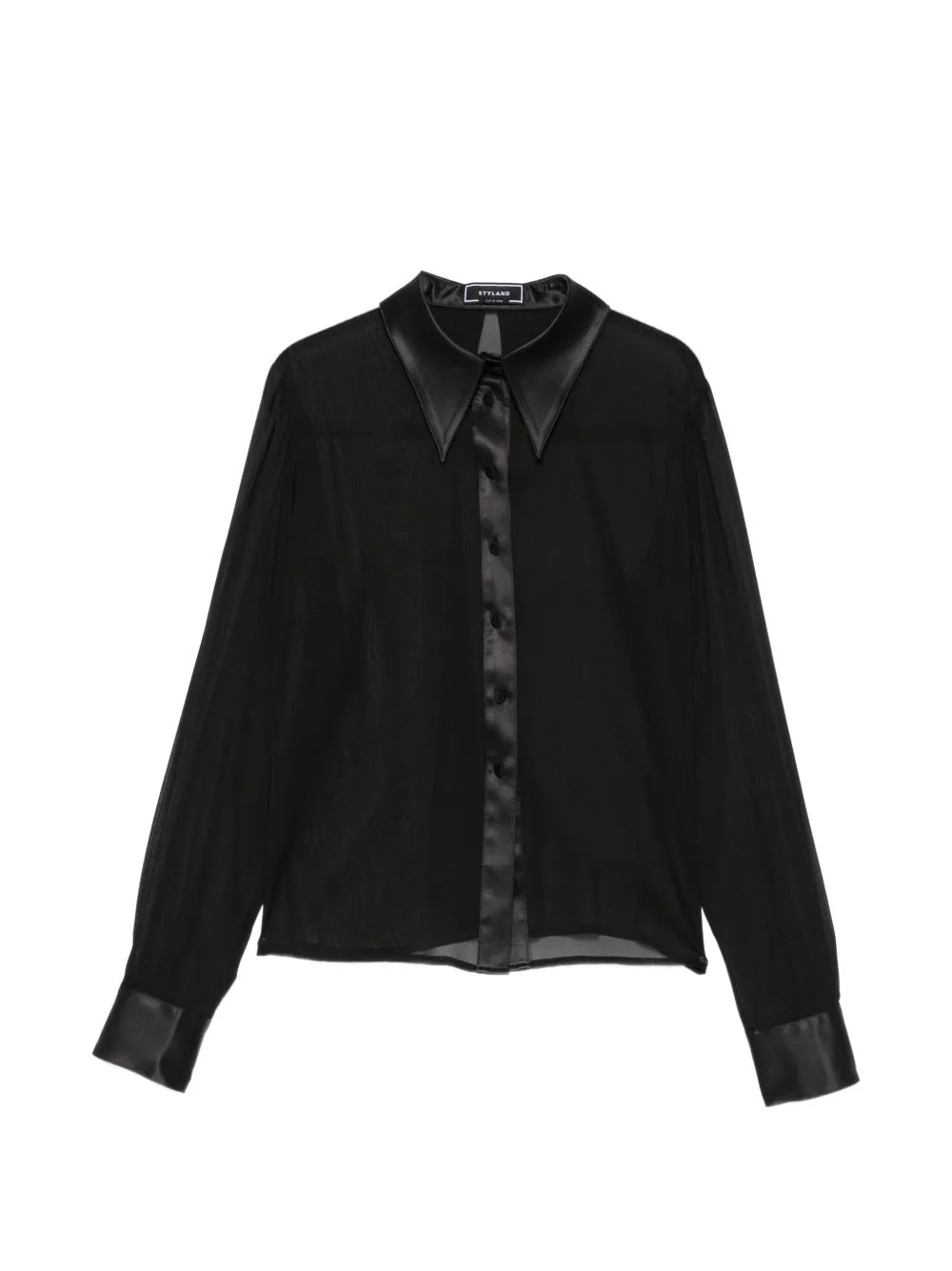 Sheer Silk-Chiffon Shirt by STYLAND